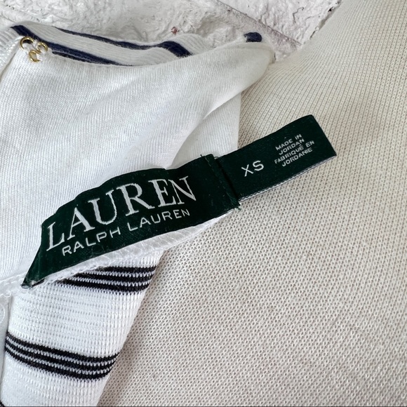Lauren Ralph Lauren sleeveless navy blue white stripe knitted dress size XS - Picture 7 of 9